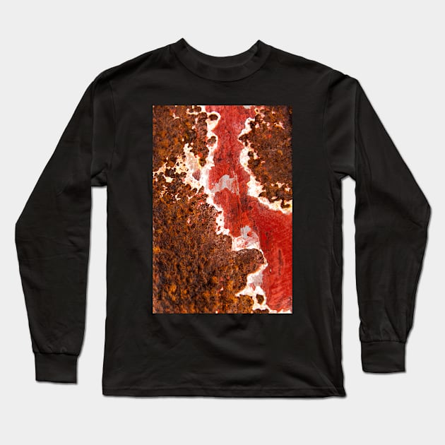 Rust, red, white, II Long Sleeve T-Shirt by ojovago